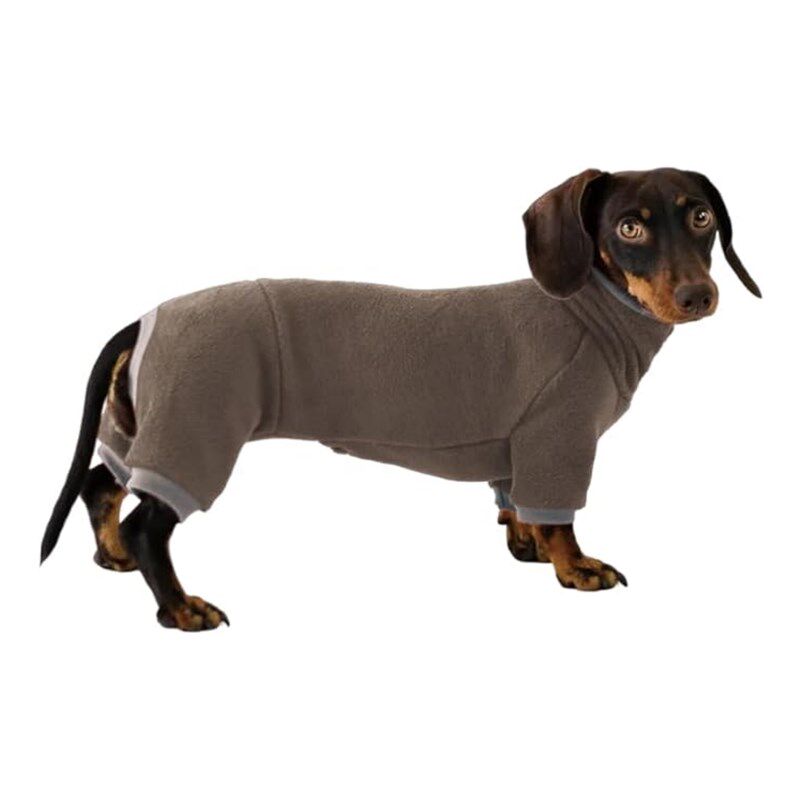 腊肠犬秋冬保暖奥利绒咖色打底衫 腊肠狗衣服 厚款四脚衣