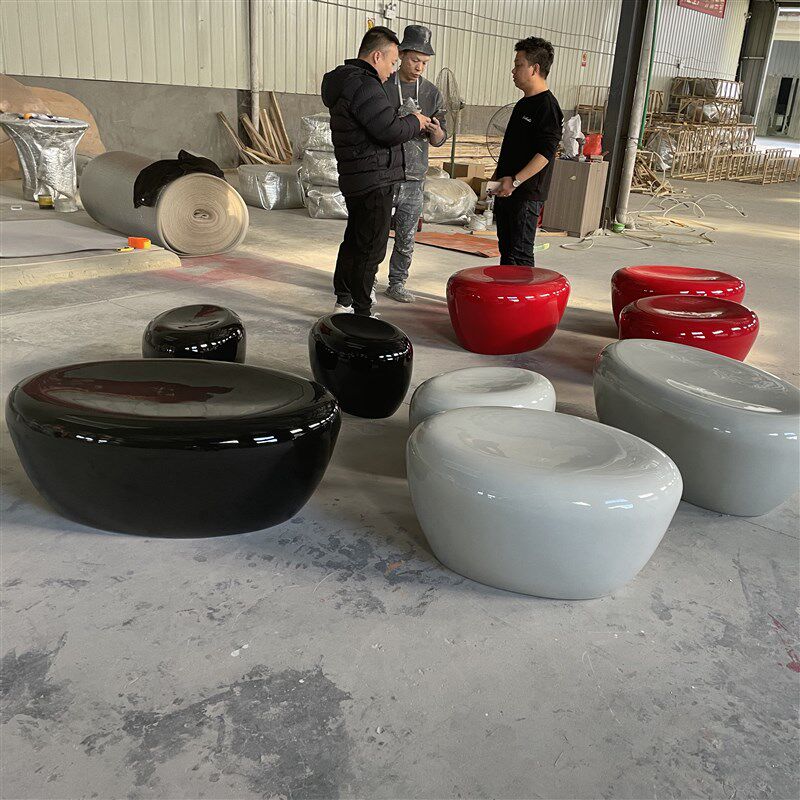 玻璃钢座椅创意鹅卵石造型坐凳组合公共休闲椅户外景观休息等候椅