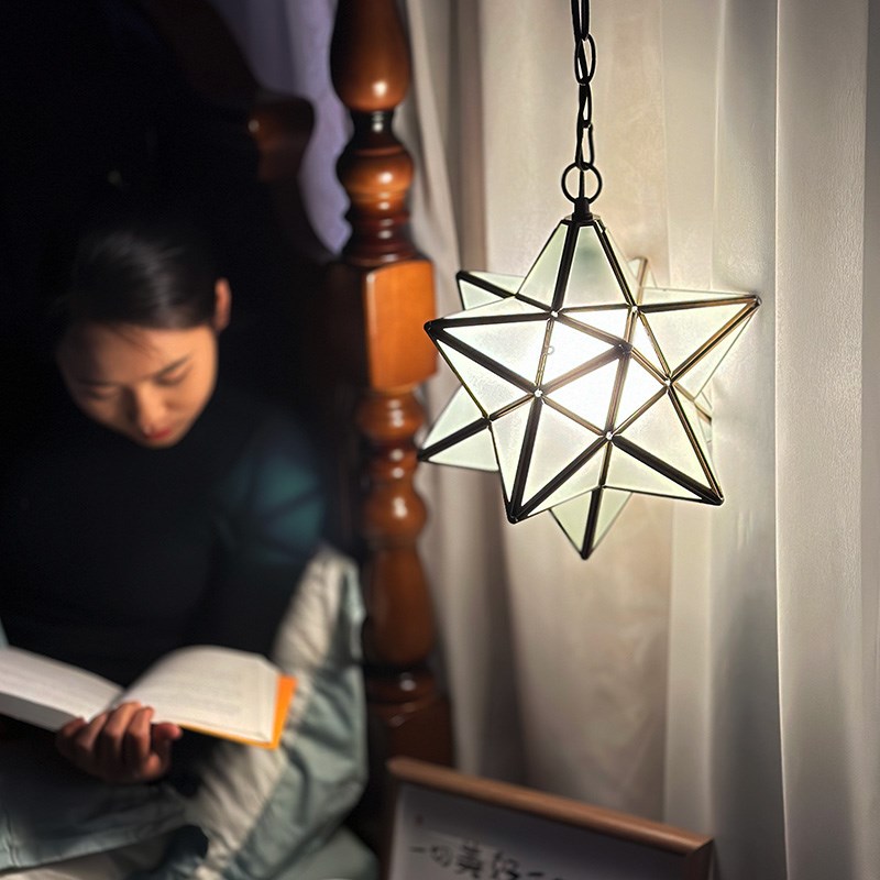 【星星】简约立体唯美磨砂玻璃创意吧台玄关阳台过道入户吊灯