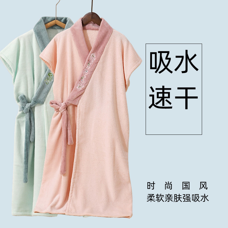 吸水浴巾浴袍可穿式速干女春夏款2026新款大人夏天洗完澡穿的裹巾图片