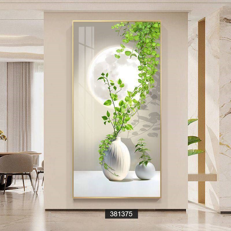 入户玄关挂画现代简约走廊过道楼梯墙壁画光影绿植画客厅装饰客画