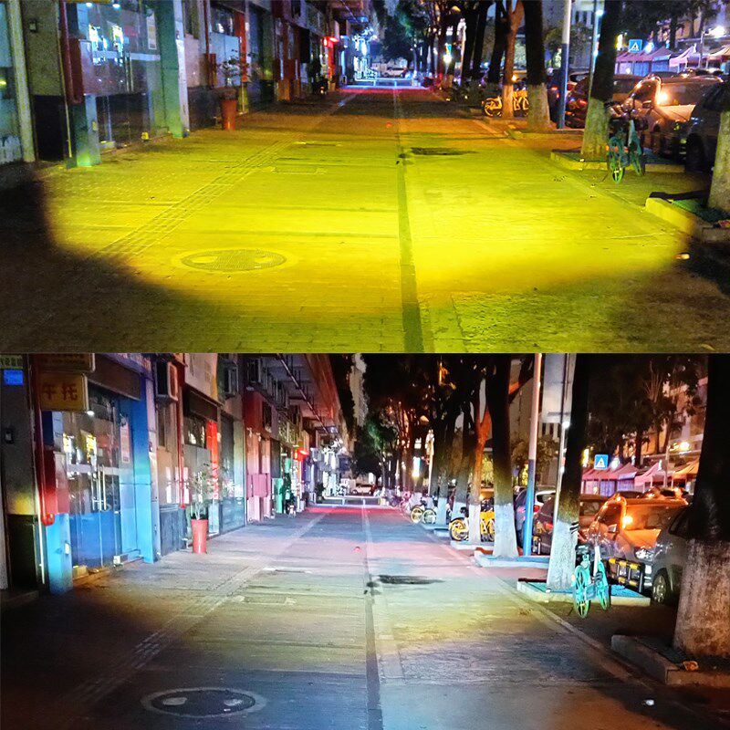 电动车灯摩托车射灯外置超亮强光爆闪黄白远近电瓶三轮车LED大灯