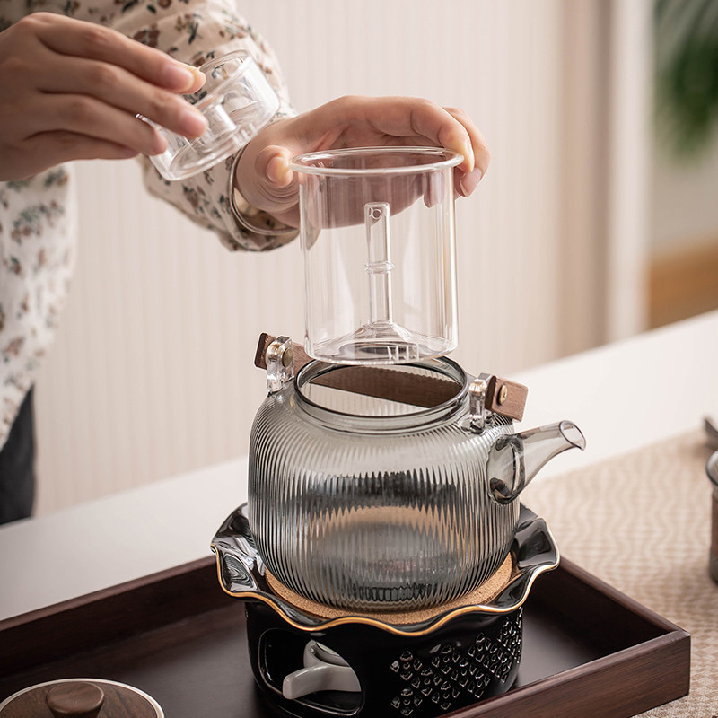玻璃蜡烛台加热花茶壶套装保温下午茶茶具陶瓷温泡茶炉水果茶煮茶