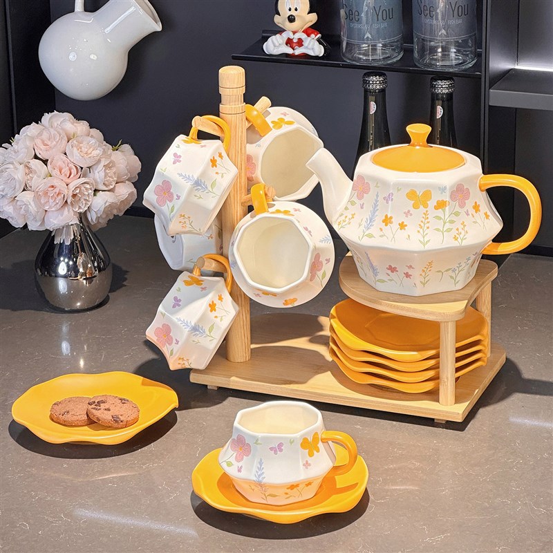 乔迁新居茶具客厅杯子套装家用待客茶杯水壶喝水杯陶瓷杯具水具