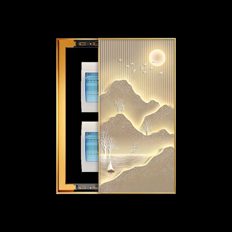 福鹿山水电表箱装饰画大尺寸挂画遮挡消防栓配电箱开关电闸盒壁画