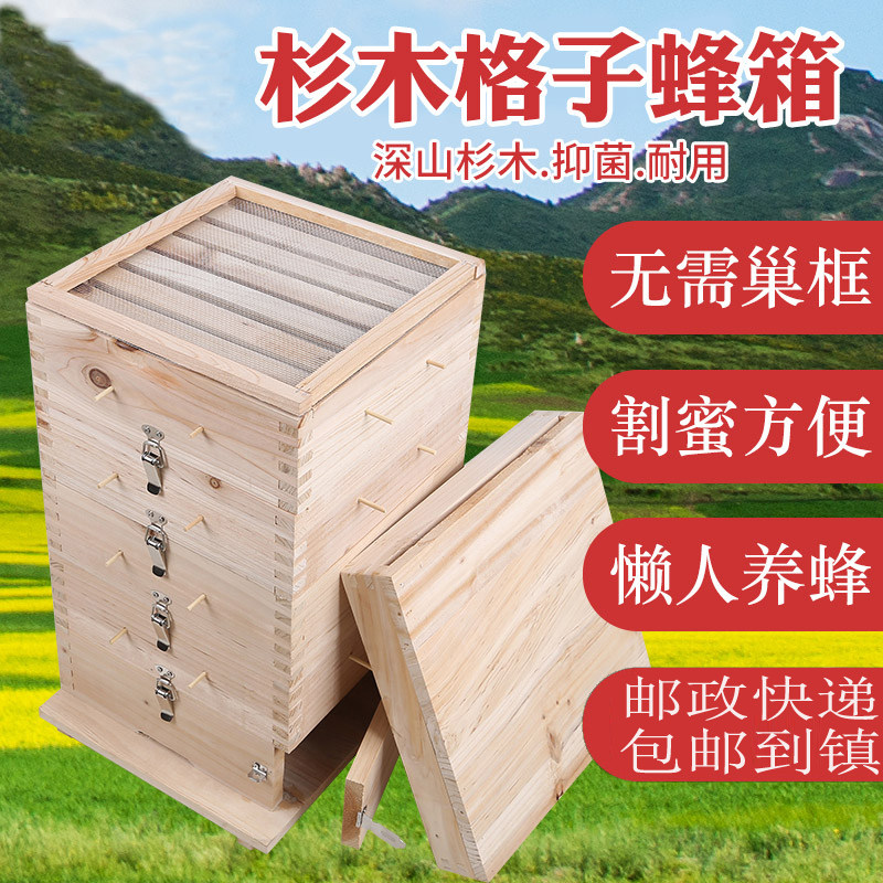 中蜂格子箱蜜蜂蜂箱杉木全套养蜂工具土蜂桶五层格子蜂箱邮政包邮