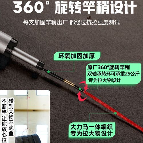 美人鱼很强轻量大物竿鲢鳙竿翘嘴台钓竿黑坑湖库碳素大物杆手杆
