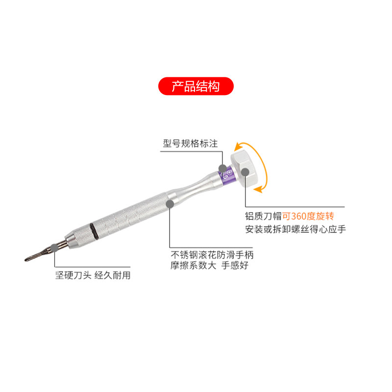 眼镜螺丝刀套装 九支装带底座眼镜维修工具一字十字梅花套筒耐用