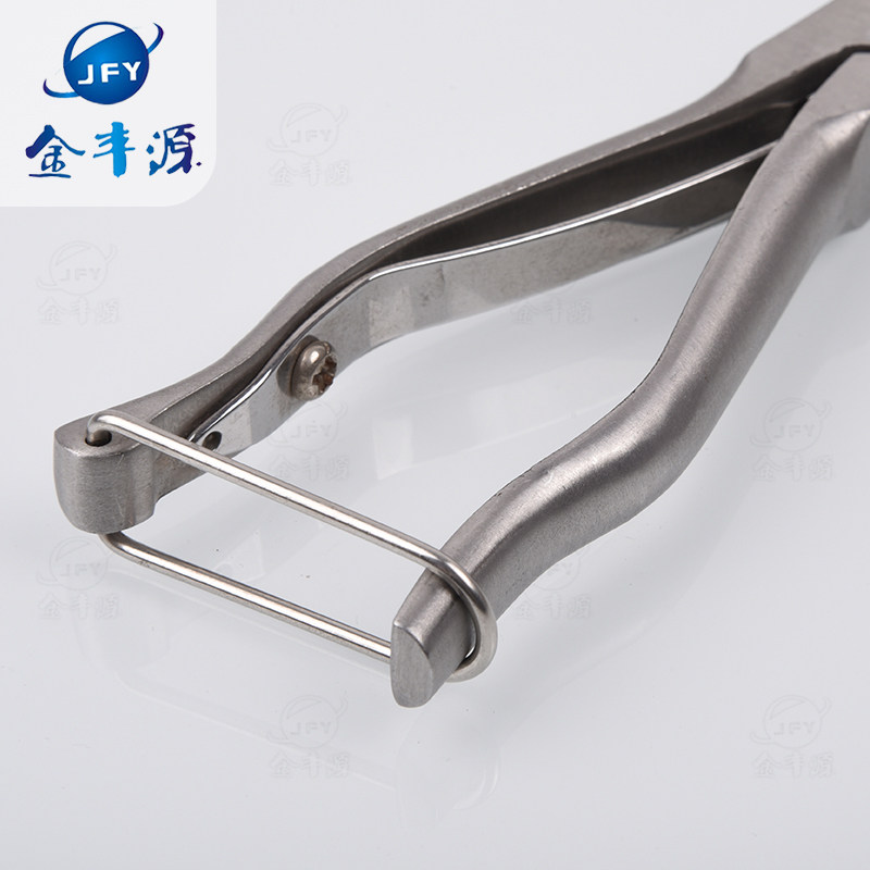 不锈钢耳缺钳V型U型猪缺口钳兽用羊耳朵钳子耳缺剪耳标钳记号钳卡
