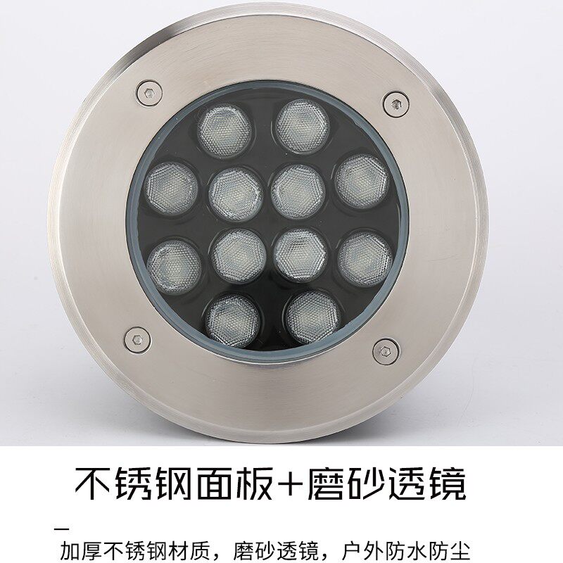 水下地埋灯led圆形不锈钢户外广场防水嵌入式七彩泳池壁灯水底灯