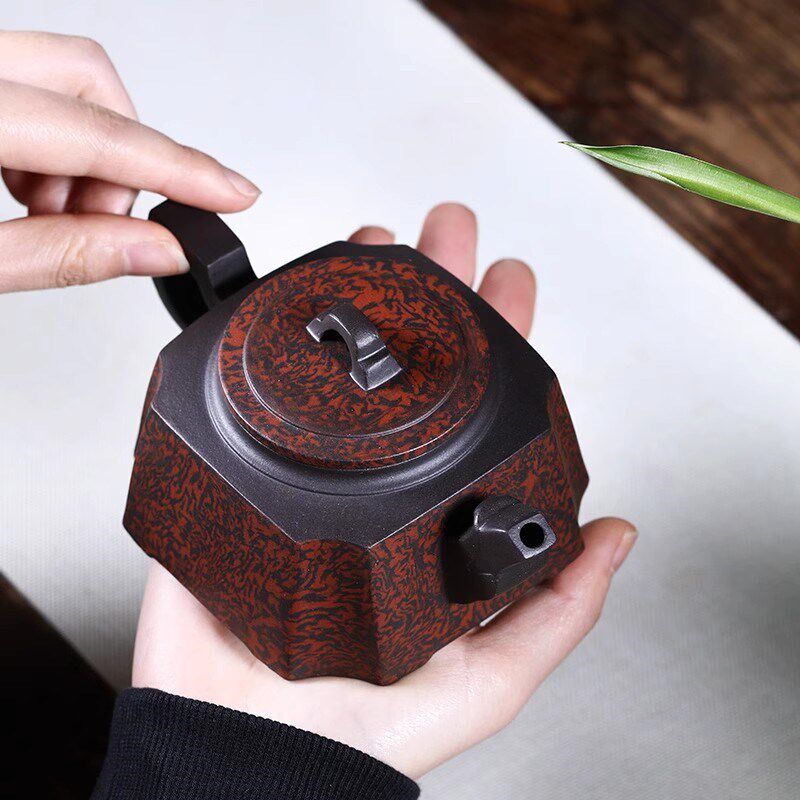 宜兴紫砂壶纯手工四方器绞泥家用泡茶壶单壶原矿紫泥紫砂茶具龙尊