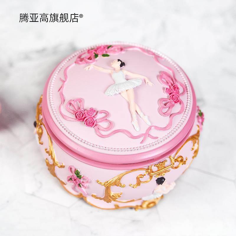 七彩发光旋转跳舞芭蕾女孩音乐盒八音盒摆件创意生日礼物