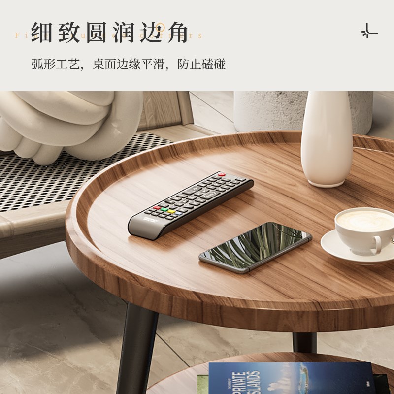 茶几简易客厅家用轻奢现代小户型阳台茶桌简约卧室网红懒人小圆桌