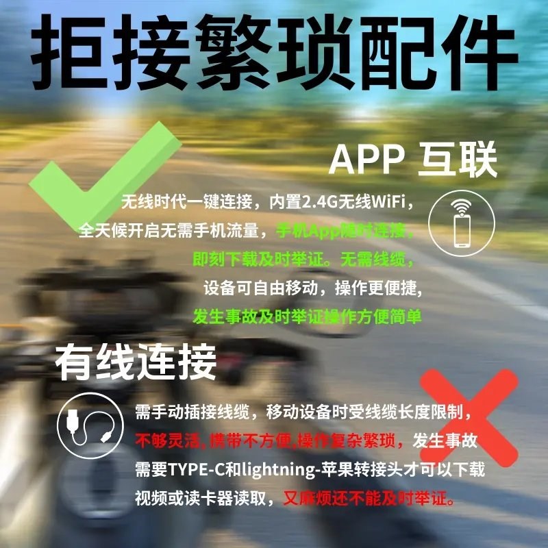运动相机摩托车行车记录仪高清防抖防水骑行电动车机车专用摄像头