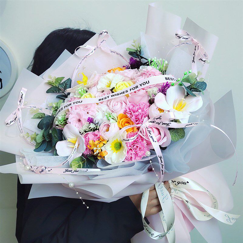 永生花混搭玫瑰花束送女朋友闺蜜仿真香皂花高级感惊喜节日礼物