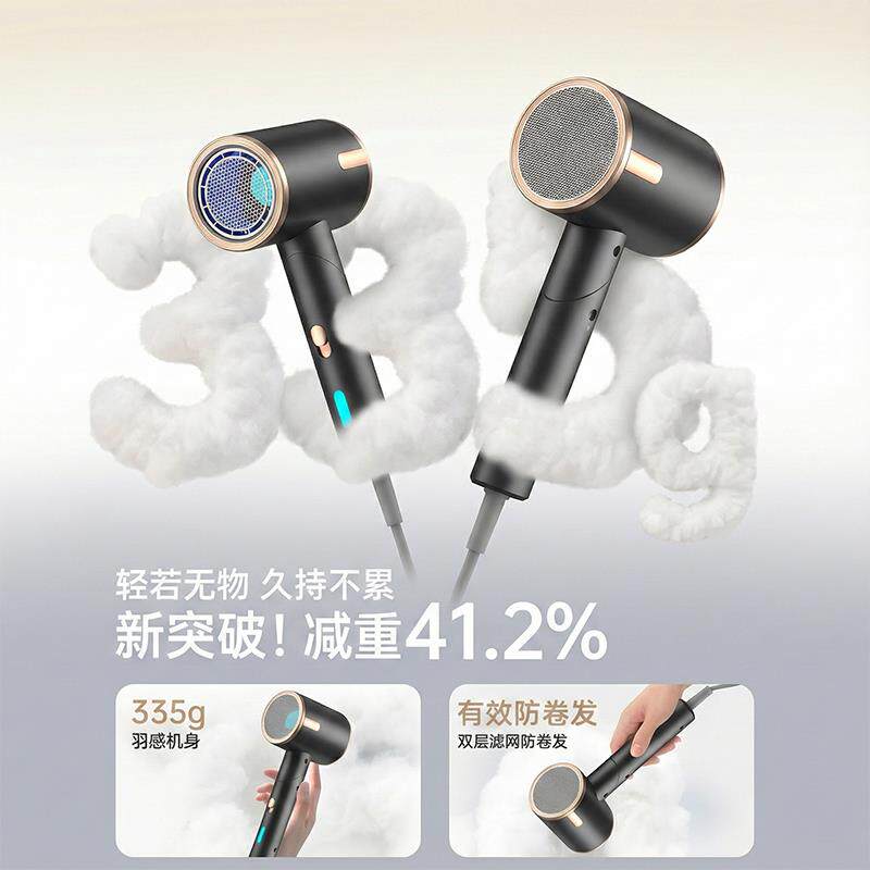Nefi吹风机家用大风力负离子护发速干静音吹头发高速强力不伤发