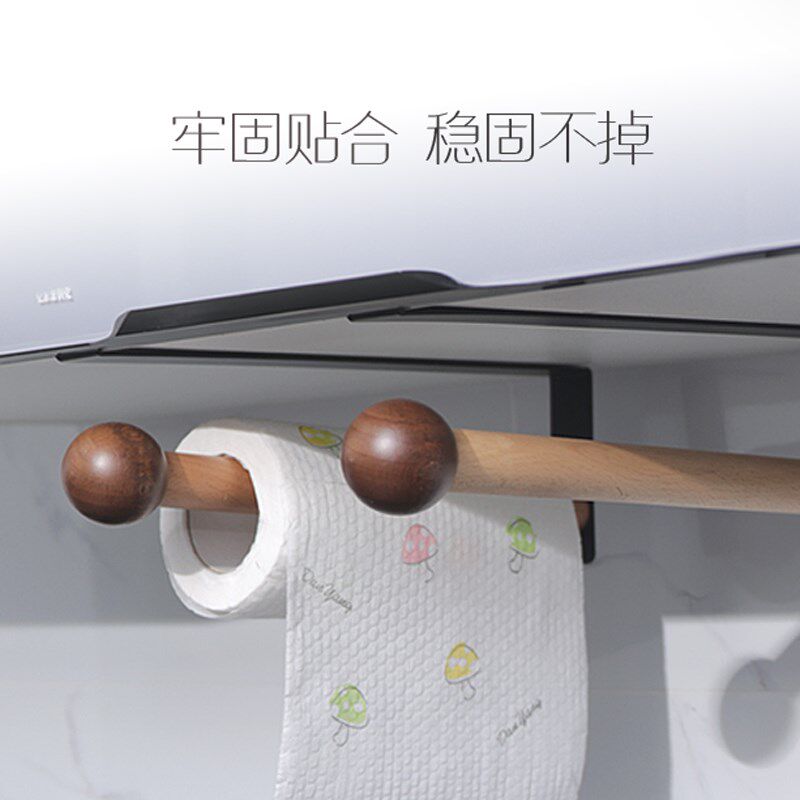 厨房纸巾架实木纸挂架纸巾架子纸架保鲜膜挂架用纸支架餐纸置物架
