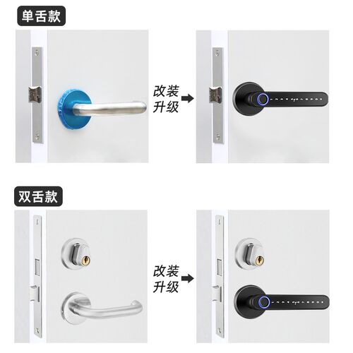 防火门锁改装指纹锁消防通道门过道密码锁室内木门智能门锁电子锁