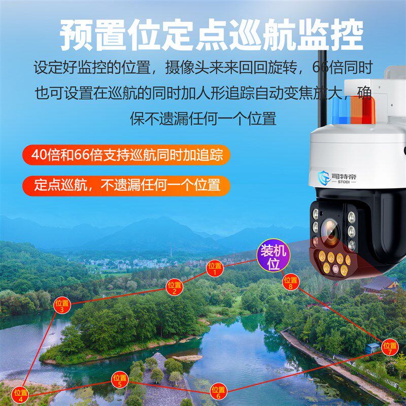 海思芯片无线变焦摄像头360度无死角监控器无网手机远程4G摄影WiF