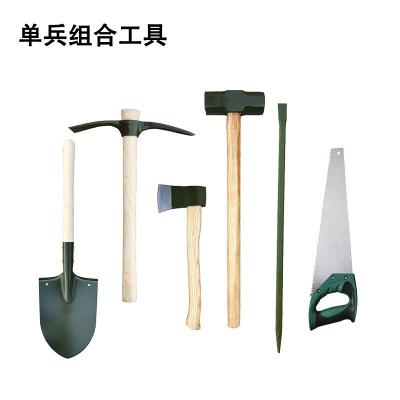 单兵户外工具包组合土木工具套装铁锹洋镐锯子斧锤撬棍应急抢险