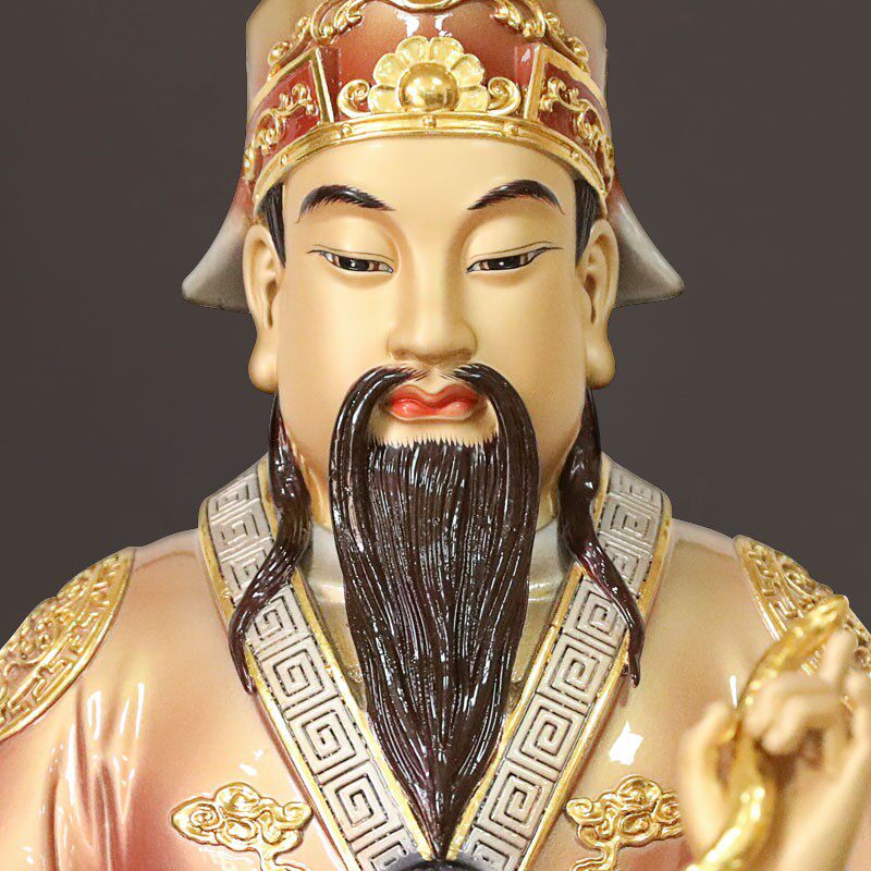 珐琅描金文财神范蠡神像供奉财神爷佛像纯铜招财家用财神铜像摆件