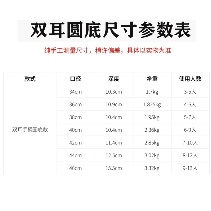 陆川老式传统双耳生铁锅家用无涂层加厚炒菜锅圆底铸铁锅大铁锅具