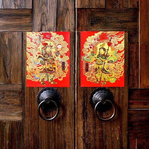 道家秦琼尉迟恭门神2025乙已蛇新年春节过年年画乔迁搬家门贴装饰
