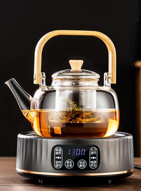110V伏美规电陶炉电茶炉煮茶壶电热烧水壶黑花茶煮茶器出口北美