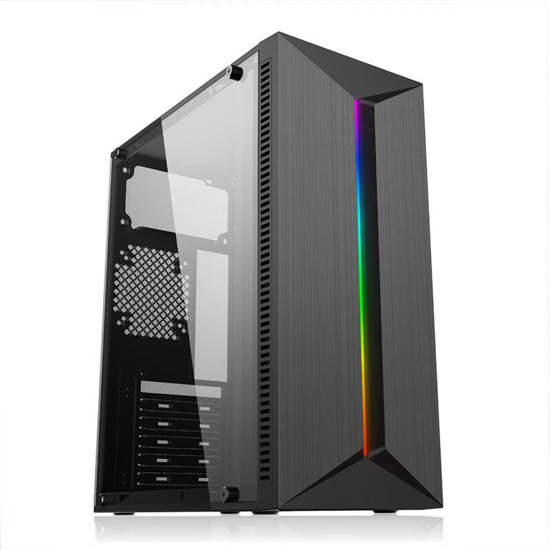 灯条ATX台式电脑侧透USB3.0游戏diy大小主机空机箱电源背走线