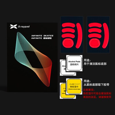 【Xraypad】 曜石脚贴 耐磨弧形鼠标脚贴 适用GPW GPW2代 毒蝰