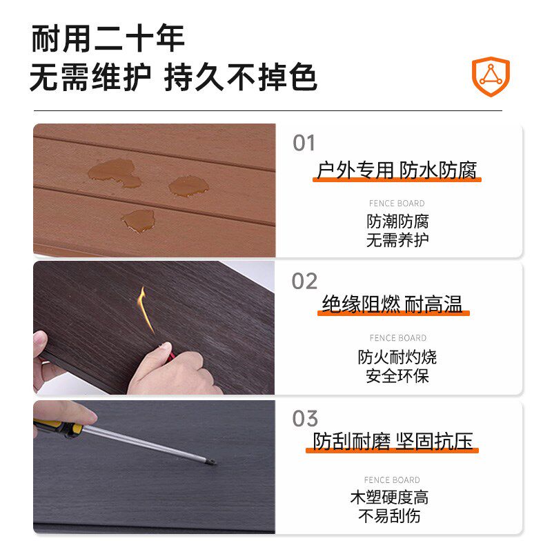 塑木围栏户外露台庭院防腐木栅栏木塑阳台花园围墙护栏小院子栏杆
