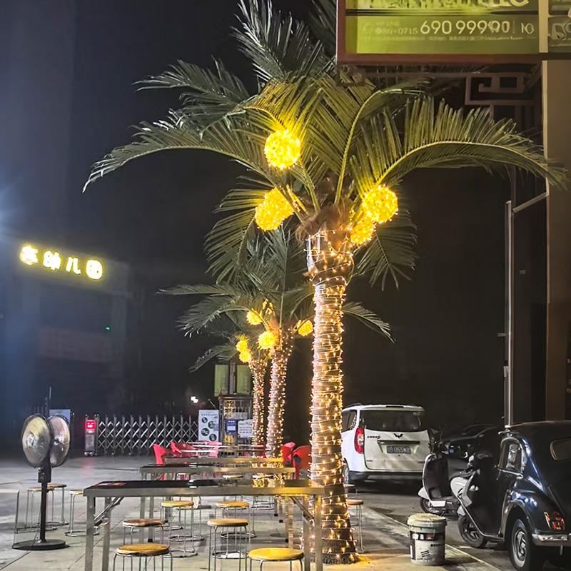 彷真椰子发光带灯树假树大型人造大王椰子树风景区沙滩装饰大椰王