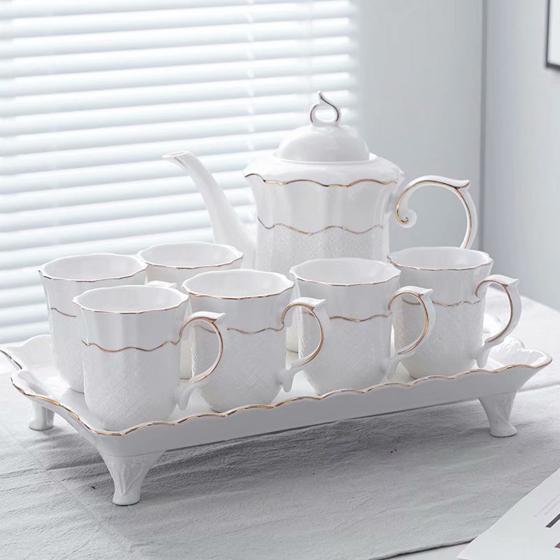 北欧简约茶具 水具套装家用客厅 杯子杯具陶瓷水杯茶杯冷水壶礼品