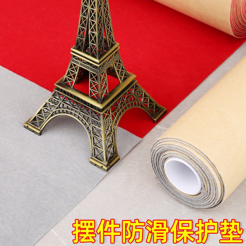 绒胶布红色绒面胶布耐磨背胶绒布自粘加厚饰品收纳抽屉垫家具柜台