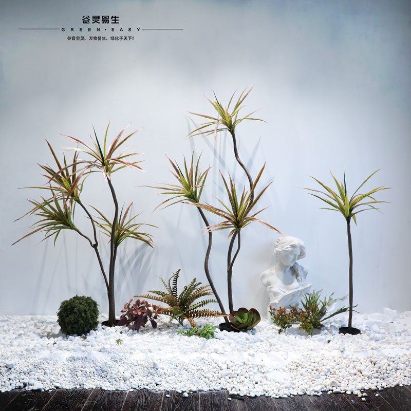 仿真绿植仙人掌造景大型植物盆栽室内景观橱窗玄关装饰楼梯下造景