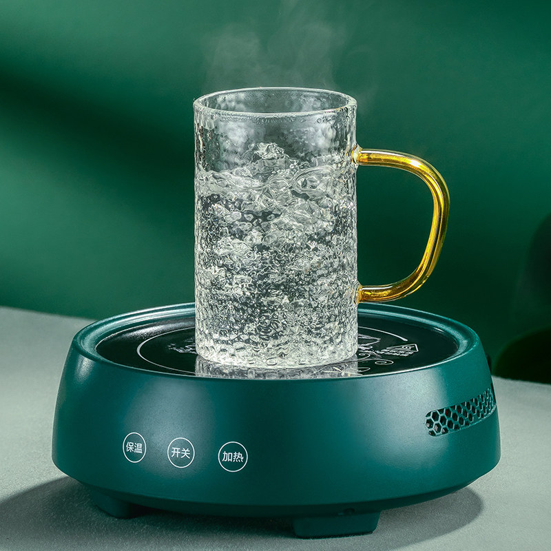 玻璃杯家用带把锤纹水杯套装耐热茶杯客厅家庭喝水杯子高颜值一套