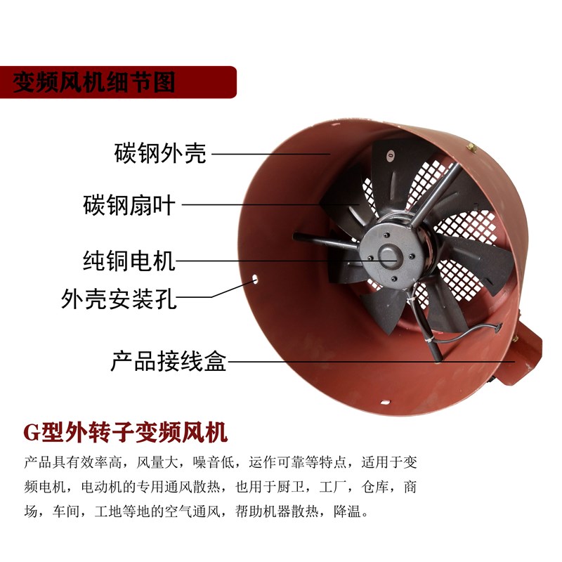 220VG63A G90A G100A G112A G132A G355A 变频调速马达专用通风机