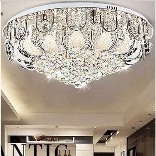 欧式圆形客厅灯现代简约水晶灯LED卧室灯吸顶灯餐厅灯具大气家用