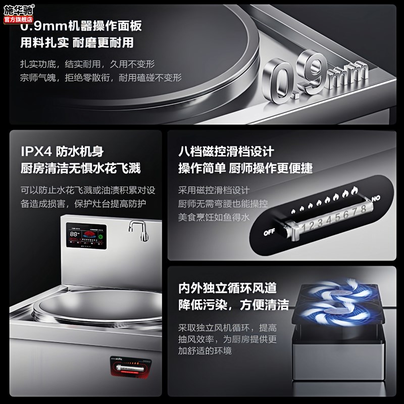 商用大功率电磁炉15KW食堂大锅灶牛羊肉汤锅大型电灶台单头大炒炉