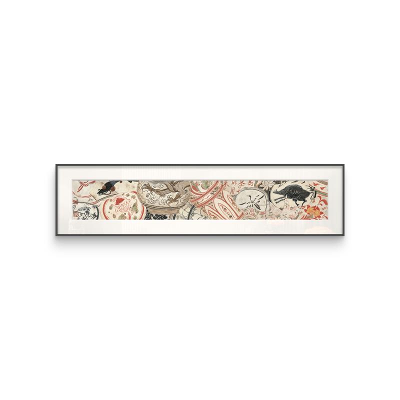 陶瓷艺术挂画 新中式客厅沙发背景挂画 民宿过道多联组合壁画