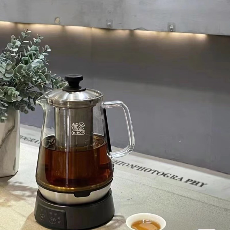 吉谷烧水壶TA007专用泡茶蒸茶双用变频恒温玻璃养生壶1.1升