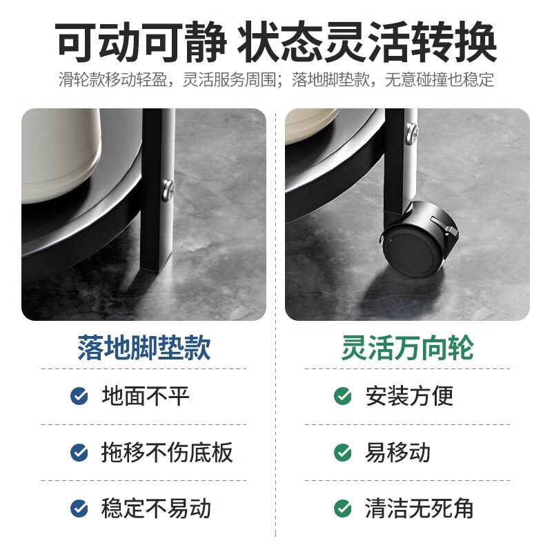麻将机茶几双层棋牌室专用烟缸茶水架麻将桌边几茶水桌轻奢圆茶几