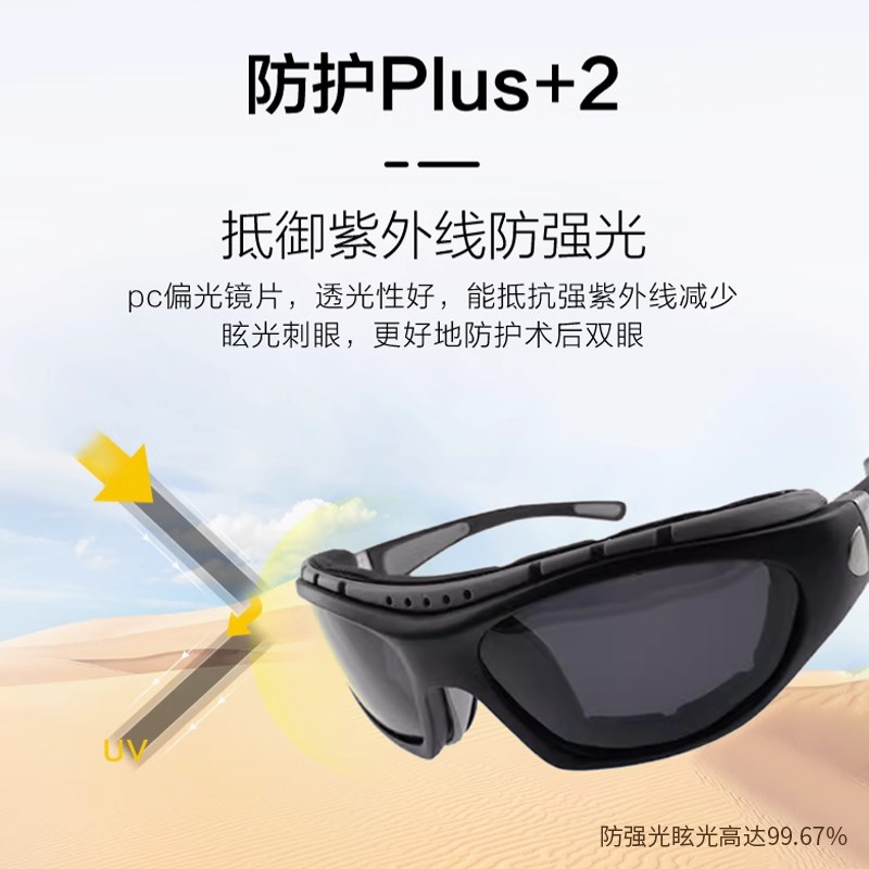 术后防护眼镜日夜两用近视激光遮阳防紫外线保护眼睛防风沙护目镜