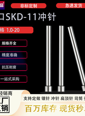 进口SKD11模具冲针T型冲头1.0-20冲孔冲针顶针非标定做配件
