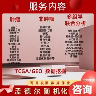 生信分析多组学联合分析转录组代谢组微生物组TCGAGEO生信分析SCI