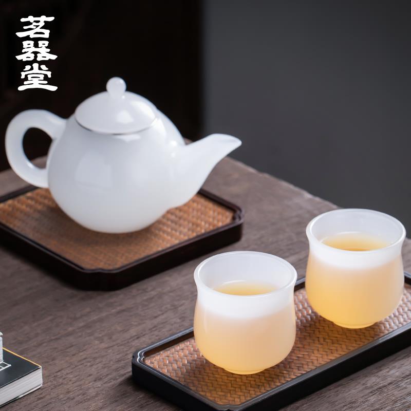 玉瓷主人杯个人专用杯轻奢高档单杯功夫仿白玉琉璃茶杯品茗杯茶盏