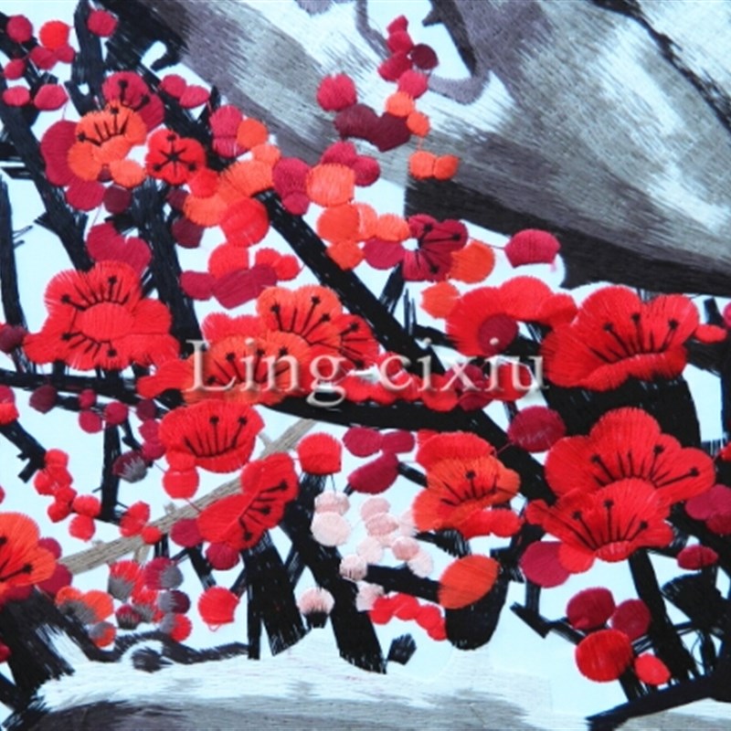 苏绣成品 报春图 梅花 无框画 装饰画 客厅装饰画 多种尺寸 挂画