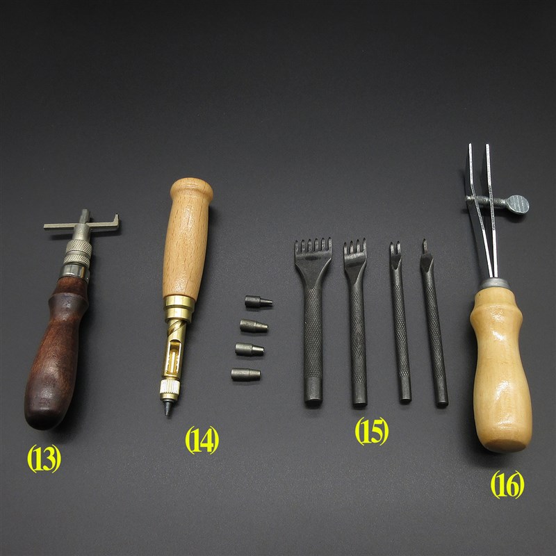 鼎足18件皮革工具套装手工diy皮具制作打孔裁切打磨缝纫皮雕组合