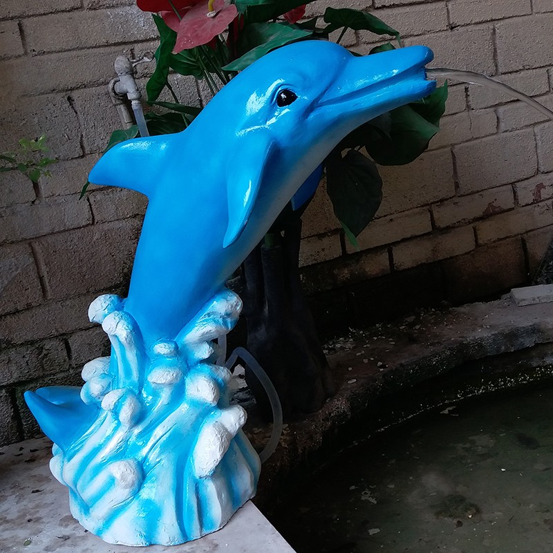 现代时尚新中式装饰庭院花园落地流水仿真小动物艺术摆件生财喷泉