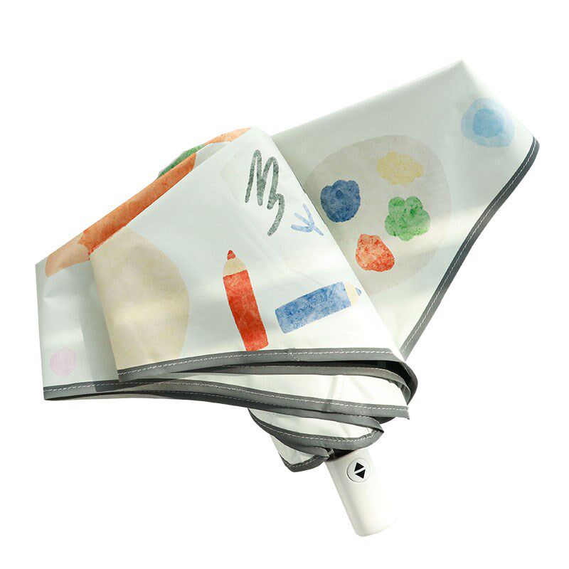 超轻防回弹全自动儿童学生伞三折折叠黑胶防晒防紫外线遮阳太阳伞
